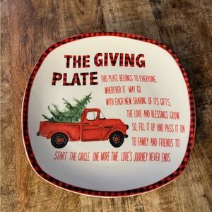 Red and White Giving Plate